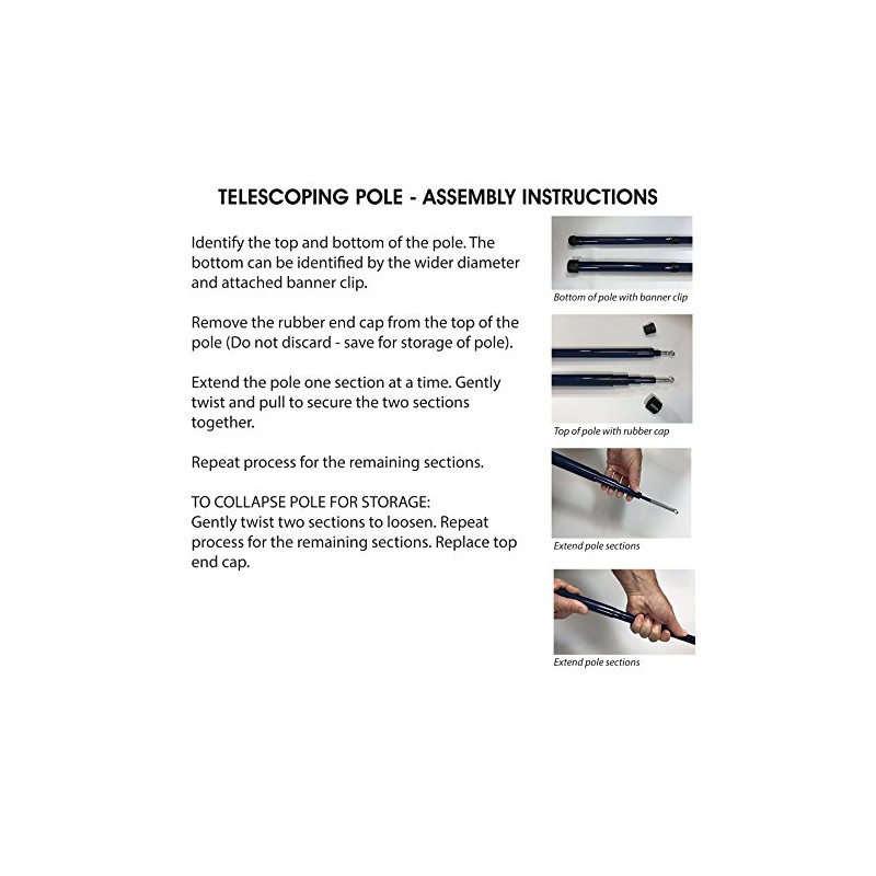 In the Breeze 3637 — 16-Foot Heavy Duty Telescoping Pole