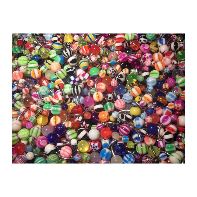 Lot of 10 Assorted Belly Rings 14g 7/16"