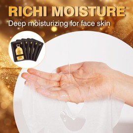 GUOYAOLIFU Face Masks Skincare for Women,24K Gold Face Mask Sheet Skincare,Daily Facial Masks Hydrating (5-Packs)