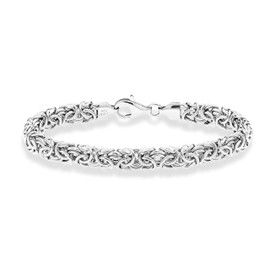 Miabella Italian 925 Sterling Silver Byzantine Bracelet for Women, Handmade in Italy (Length 7.5 Inches)