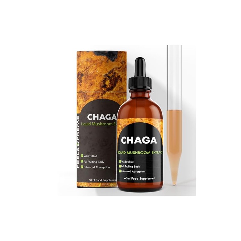 Feel Supreme - Chaga Mushroom Liquid Extract - Antioxidant-Rich, Pure