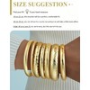 YEEZII Gold Bangle Bracelets for Women, 7Pcs 14K Gold Plated