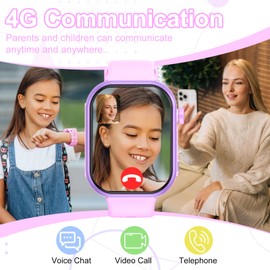 MiracDan 4G Children's Smartwatch with GPS and Phone, Messages, School Mode, 7 Games, SOS, GPS, Camera, Calls, Children's Smartwatch with SIM Smart Watch Children for 3-12 Boys and Girls