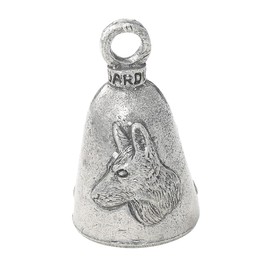 Guardian Bell German Shepherd Good Luck Bell w/Keyring & Black Velvet Gift Bag | Motorcycle Bell | Lead-Free Pewter | Made in USA