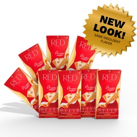 RED Delight Caramelized White Chocolate, Made with No Added Sugar, Fewer Calories and Less Fat, Full Size Bars, Pack of 8