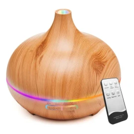 Difusor De Aceites Esenciales De 550ml, Humidificador De Difusión De Aromaterapia Ultrasónica, 7 Colores De Luces, 2 Niveles De Niebla, 3 Temporizadores
