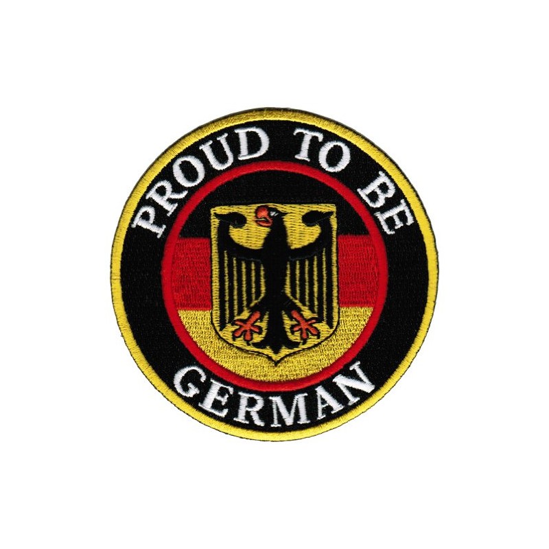 Proud to Be German Embroidered Patch Germany Eagle Flag Iron-On