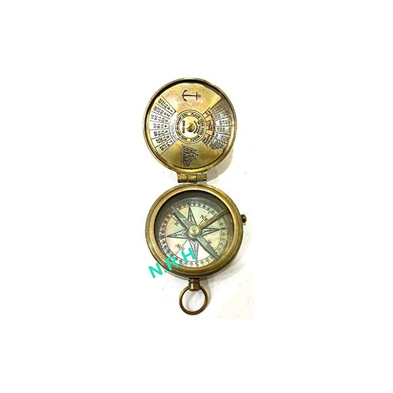 Nautical Replica Hub Brass Vintage Compass 100 Year Calendar Compasses