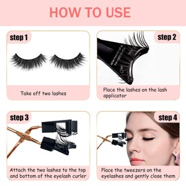Magnetic Eyelashes without Eyeliner, Reusable Magnetic Eyelashes Natural Look Waterproof Fake Eyelash Set with Applicator Easy to Use