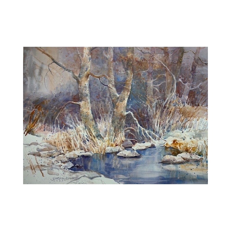 Dawna Barton "Cottonwoods" Hand Signed Litho Framed Landscape Nature Art