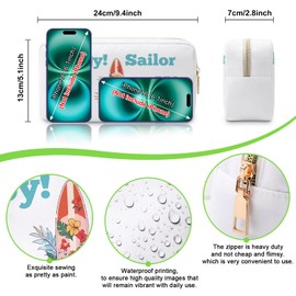 Sailor Gifts for Women Makeup Bag Sailing Nautical Gifts Sailors Military Deployment Gift for Navy Women Captain Gifts for Sailors Cosmetic Bag Boating Lover Gifts for Friend Coworker Mom Travel Pouch