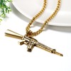 JewelryWe Jewellery Men's Necklace, Stainless Steel Army Rifle Pistol Gun
