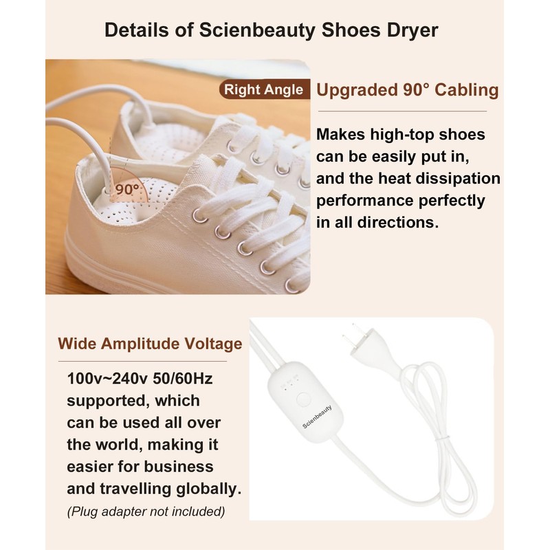 Scienbeauty Shoe Dryer, Shoe Dryer, Electric Shoe Dryer with 3