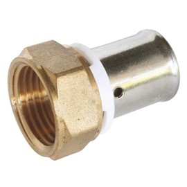 SOMATHERM FOR YOU 3306-16-15 Straight Crimp Connection for Pipe Diameter 16 Socket 15/21 (1/2 Inch) for Connecting a PER Pipe with a Diameter of 16 mm, Grey, Small