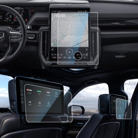 CDEFG 3Pcs for 2025 GMC Yukon Screen Protector 16.8-Inch, Tempered Glass for 2025 GMC Yukon Accessories HD Anti Fingerprints 12.6-Inch Rear-Seat Dual Display Screen Cover