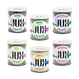 JUX Freeze-Dried Herb Bundle | 100% Natural & Nutrient-Rich | Includes Oregano, Rosemary, Ginger, Dill, Thyme and Basil | Vegan Friendly
