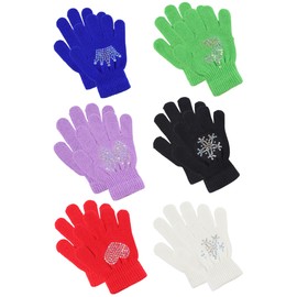 Pesaat Cartoon Baby Girl Knit Mittens Stretch Toddler Gloves For Kid Boys Fall Early Winter (Glove 6-Pack Silver Dispensing, 3-8 Years)