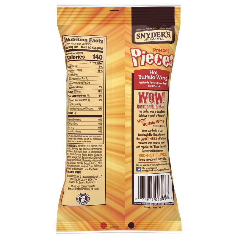 Snyder's of Hanover Pretzel Pieces, Hot Buffalo Wing, 5 Ounce