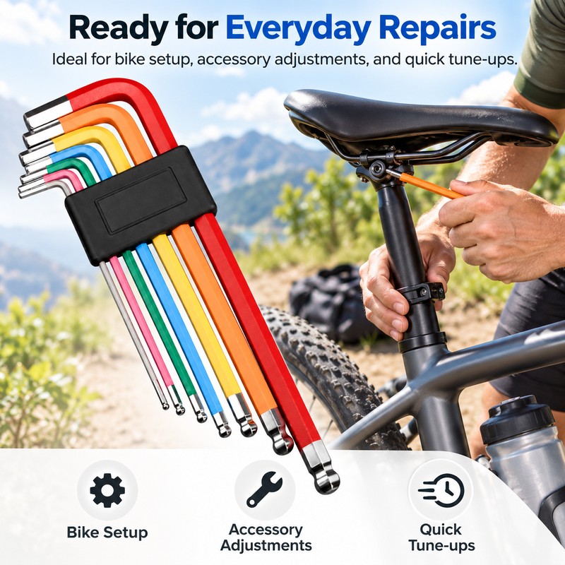 Bike Hex Key Set for Bicycle Repair – 7-Piece Color-Coded