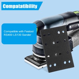 SUMNACON 2 Pack Sponge Sander Backing Pad Foam Sanding Pad, Black Soft Interface Backing Pad Sander Buffer Mat Compatible with RS400 LS130 Sander 13.3 * 8 * 1.2cm