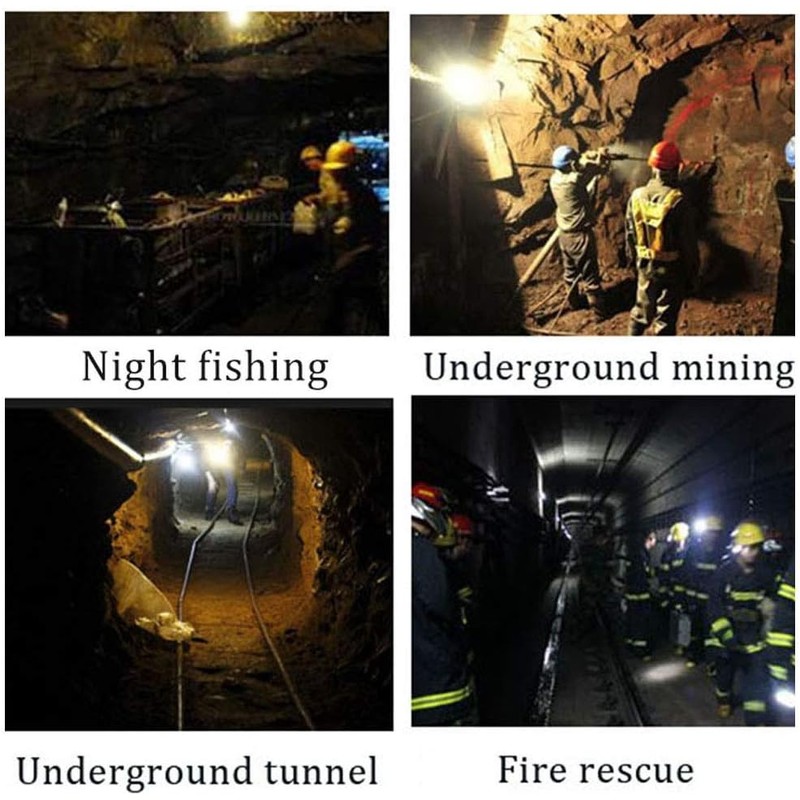 Rechargeable LED Mining Cap Lamp 1+6 Light Source, White Light