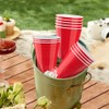 YARIX Plastic Cups- Red Drinking Cups 30 Pcs (12 Oz)