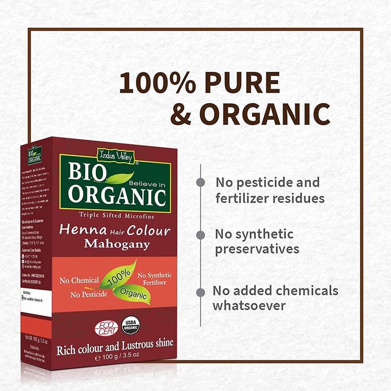 Indus Valley Bio Organic 100% Pure and Natural Henna Hair
