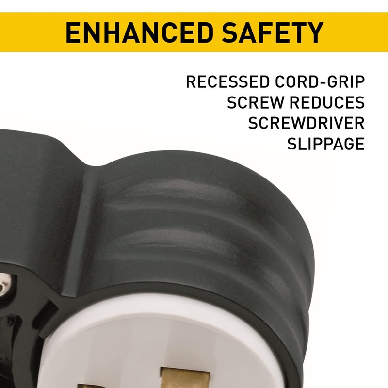 Legrand - Pass & Seymour PS5366SSANCCV4 Straight Blade Angled Plug