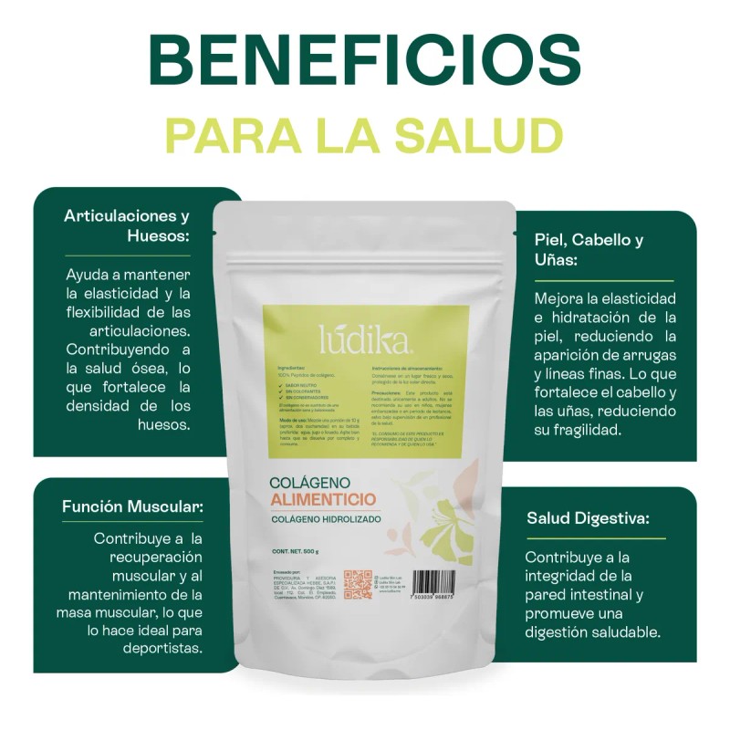 Colageno Hidrolizado Suplemento Peptidos De Colageno 500 G Sin Sabor