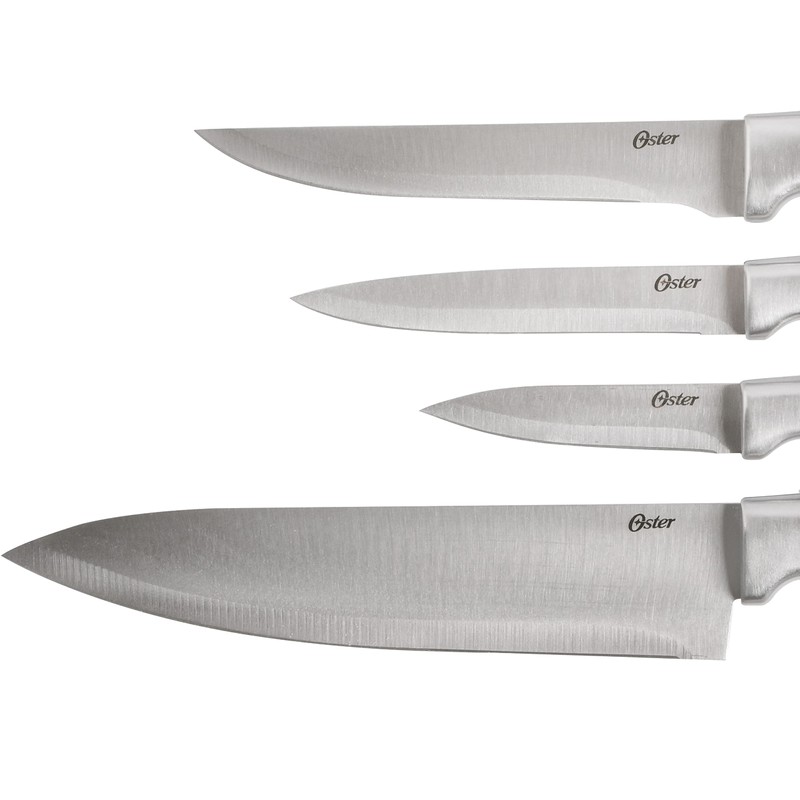 Oster Baldwyn High-Carbon Stainless Steel Kitchen Knife Cutlery Block Set,