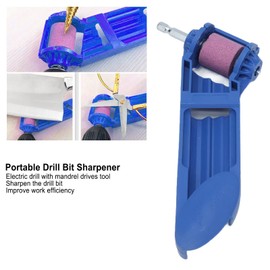 Drill Bit Sharpener, Brown Corundum Grinding Wheel Drill Kit Portable Sharpening Machine Grinding Wheel Bits Tool with Wrench(Blue)