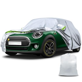 Opaltool Autoabdeckung Wasserdicht Atmungsaktiv Passend fr Mini Electric/Mini Cooper SE 2020-2023, Vollgarage Autoplane mit Tr-Rei?verschluss, Schloss und Winddicht Bands fr Regen Sonne Staub Schutz