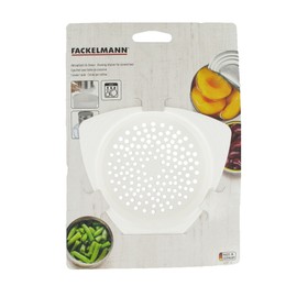 Fackelmann Abtropfsieb für Konserven, Seiher für Dosen, Abgießhilfe für Einmachgläser (Farbe: Weiß), Menge: 1 Stück, 10.5 x 10.5 x 3.5 cm