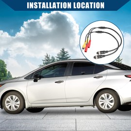 Hihaha Auto Camera Adapter M12 4-Pin Female to RCA AV Male DC Female/2 Pcs