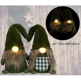 Brandsseller Gnome Couple Set | Christmas Gnome | Christmas Decoration Figure | LED Illuminated