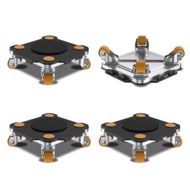 ONEON Furniture Mover Pro - 4Pack Enhanced Dollies with Custom TPE Wheels - Effortless Heavy Furniture Transport (Black: 4 Dollies Only)