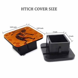 Beabes Trailer Hitch Cover Plug Kokopelli, Ethnic African Deity of Fertility Trailer Hitch Cover Plug Cap Insert Fits 2" Receivers Black Receiver Tube Hitch Plug for RVs SUVs and Cars