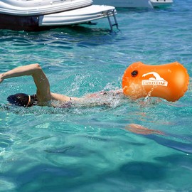 LUXHEIM 2 Pack Swim Buoy Tow Floats for Open Water Swimming Highly Visible Swim Buoy Waterproof Inflatable Tow Float for Triathlons