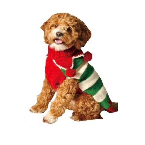 Chilly Dog Christmas Elf Dog Sweater, X-Small