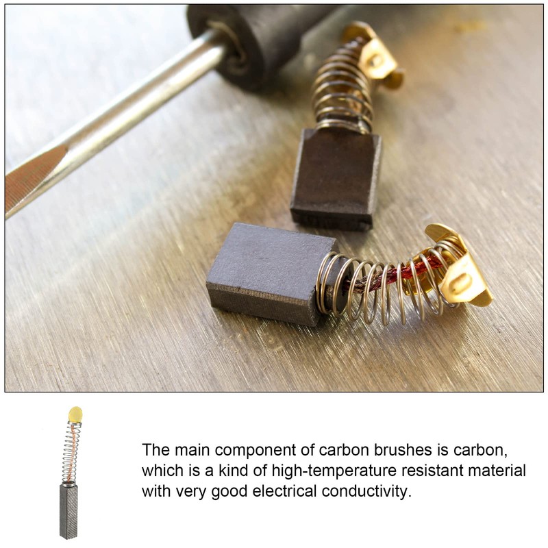 Rebower Carbon Brush [For Power Motor] - 20mmx7mmx6mm/Black Goldtone/4pcs