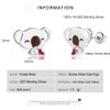 Koala Hypoallergenic Screw Back Earrings for Girls,925 Sterling Silver Stud