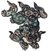 Iron-on or sew-on patch with embroidered guardian dog badges