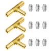 Joywayus 3pcs 3/16" Hose Barb Fitting,Tee 3 Way Brass Fitting