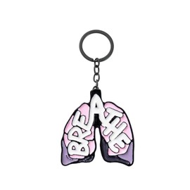 MDFREL Creative Human Lung Organ Keychain Breathe Keyrings Lung Pendant Key Rings for Backpack Car Key Accessories Jewelry Gift