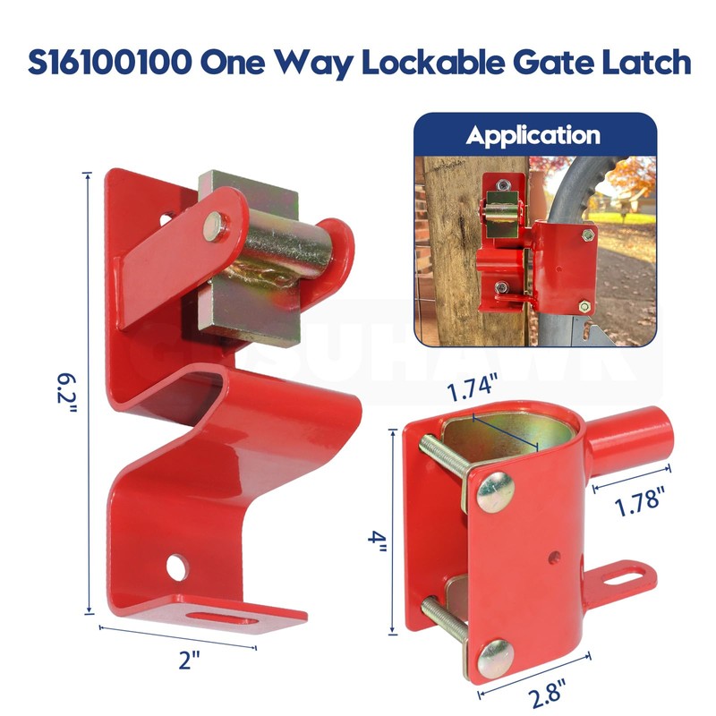 GUSUHAWK S16100500 One Way Lockable Gate Latch with 4-Digit Combination
