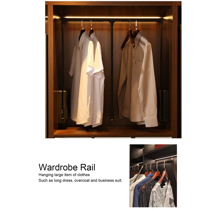 Garosa Pull Down Wardrobe Rail 22lb Load Capacity Adjustable Width