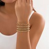 Gold Bracelet Stack Paperclip Bracelet Gold Beaded Bracelets Pearl Stackable