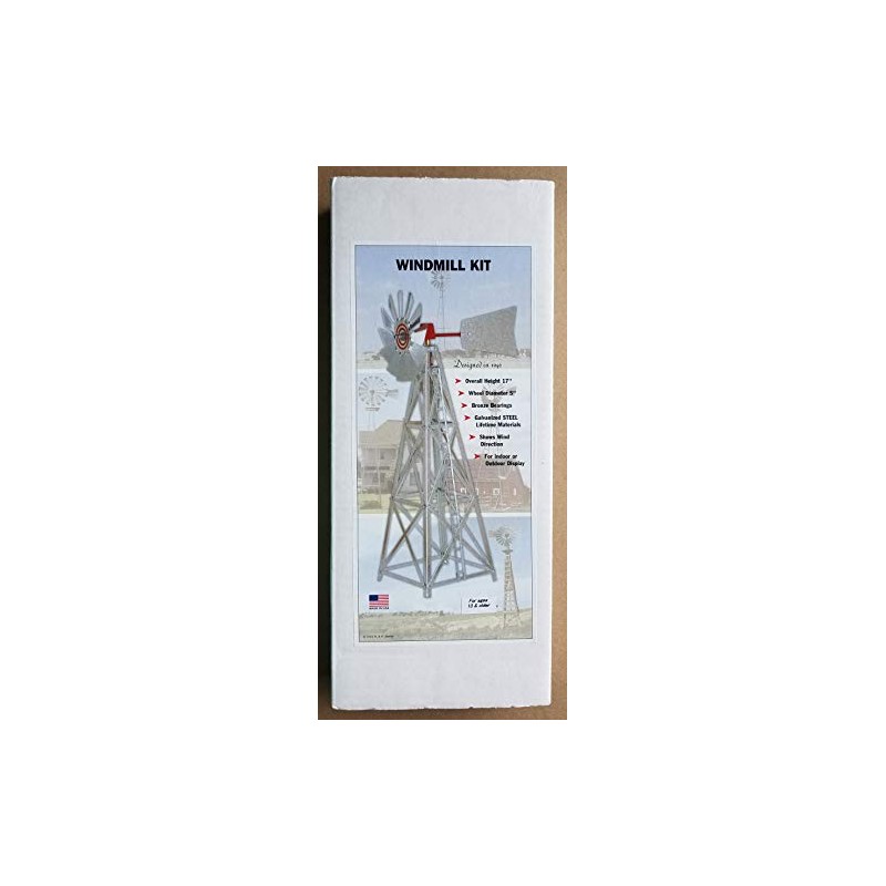Mini 17 Inch Made in the USA Windmill-galvanized Steel Red