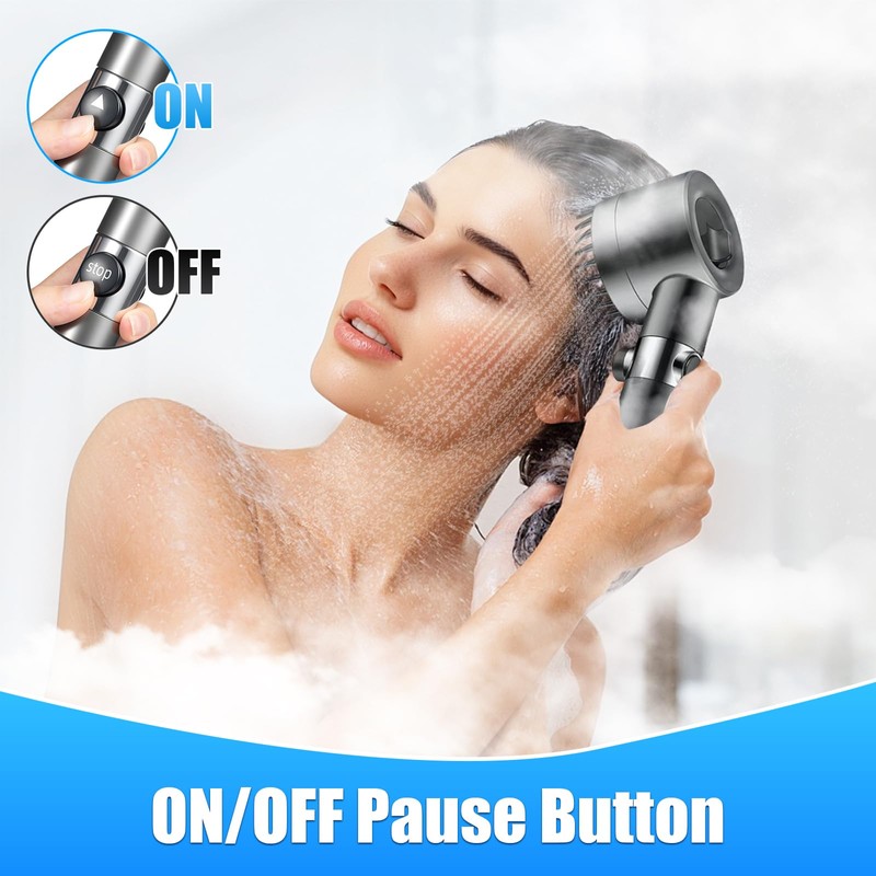 Shower Head with Handheld, Ion Drops Shower Head with 3