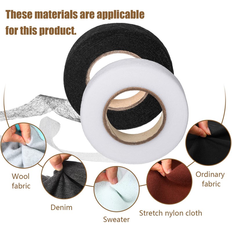 Outus Iron on Hem Tape Fabric Fusing Hemming Tape for